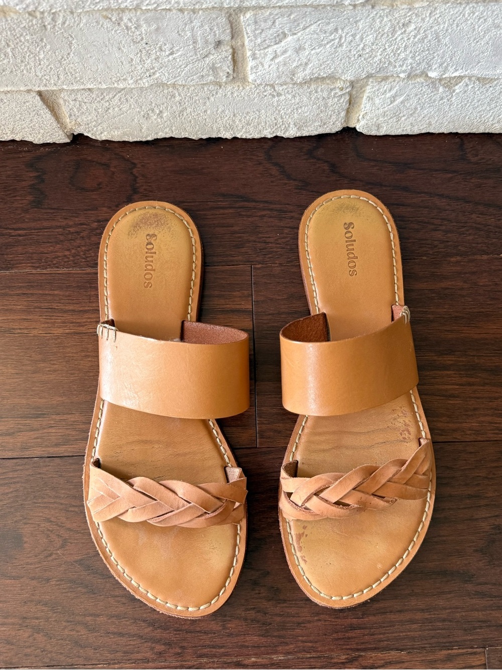 Soludos Braided Slide Sandal in Acorn Brown